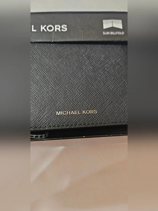 NWT Michael Kors Black  Wallet with Silver Logo - Picture 2 of 6